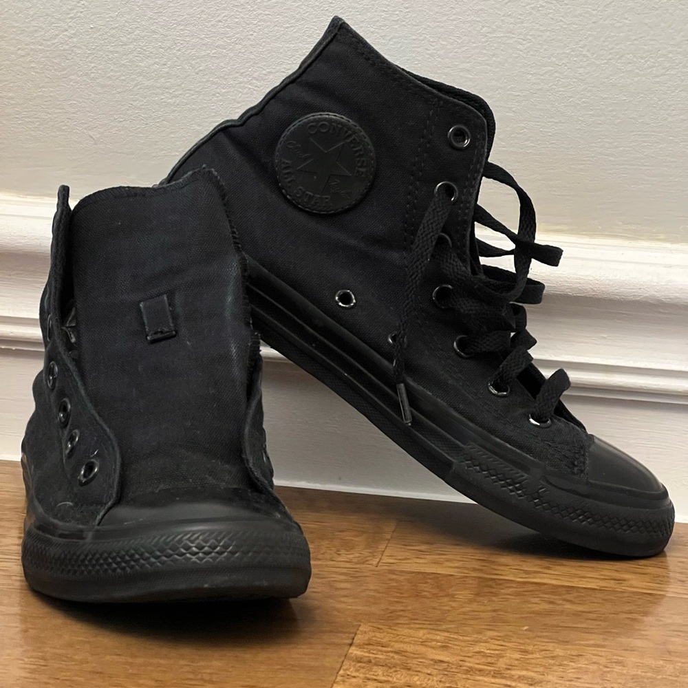 Converse Black High-Top Sneakers All-Black Canvas